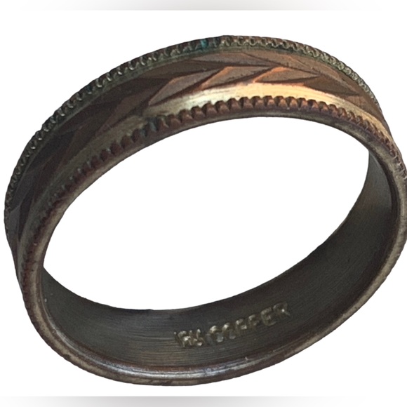 Vintage WM Wheeler Copper Arrow Design Band Men’s Ring Jewelry Wedding Ring - Picture 4 of 4